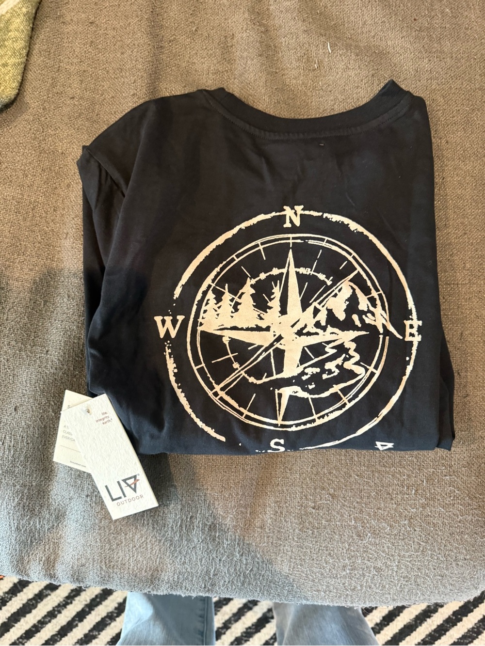 LIV Outdoors Kids Black Long Sleeve Tee with Compass Graphic